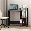 Scranton & Co Wood Laptop Desk in Oak Gray/Black with 3 Shelves