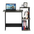 Scranton & Co Wood Laptop Desk in Oak Gray/Black with 3 Shelves
