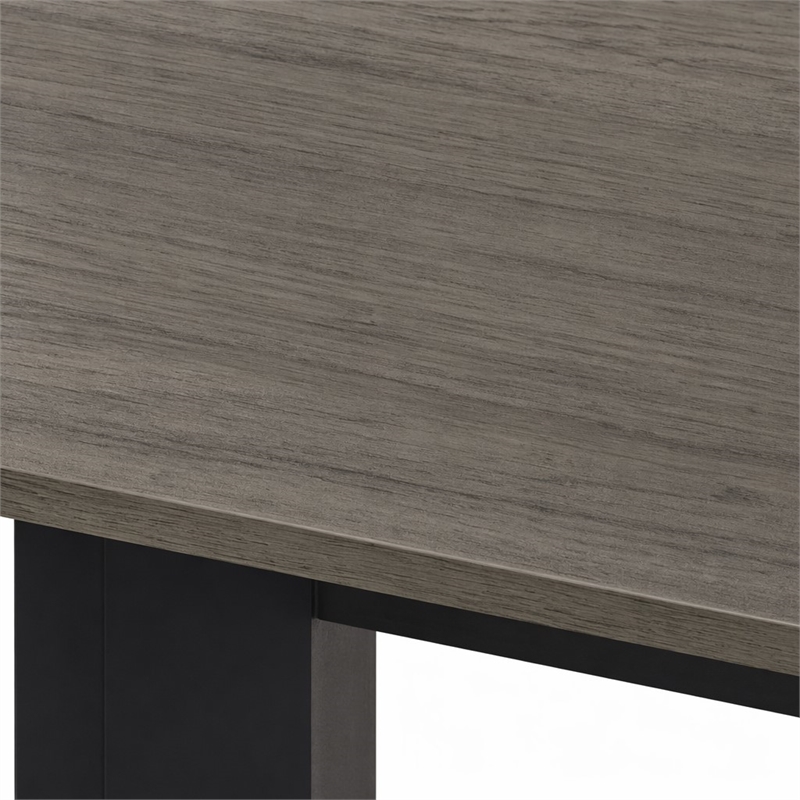 Scranton & Co Wood Laptop Desk in Oak Gray/Black with 3 Shelves