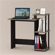 Scranton & Co Wood Laptop Desk in Oak Gray/Black with 3 Shelves