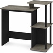 Scranton & Co Wood Laptop Desk in Oak Gray/Black with 3 Shelves