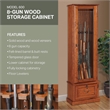 Scranton & Co 8 Gun Wood Cabinet with Locking Glass Door in Brown