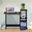 Scranton & Co Compact Computer Desk with Shelves in Columbia Walnut/Black
