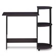 Scranton & Co Compact Computer Desk with Shelves in Dark Walnut