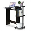 Scranton & Co Compact Computer Desk with Shelves in Dark Walnut