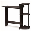Scranton & Co Compact Computer Desk with Shelves in Dark Walnut