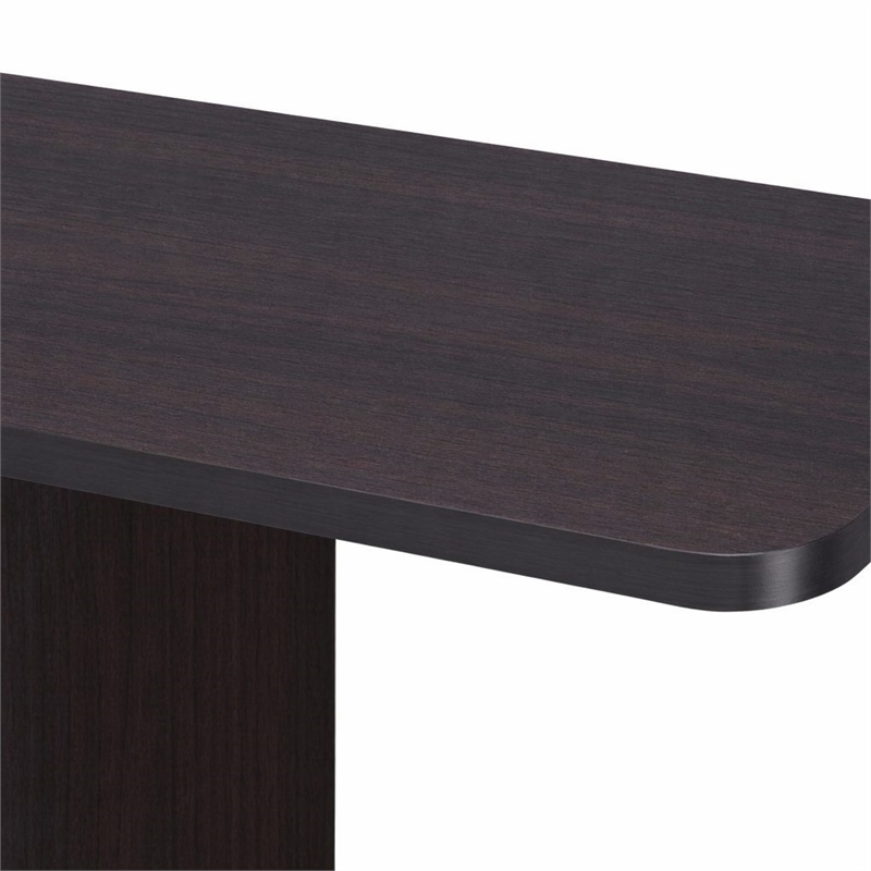 Scranton & Co Compact Computer Desk with Shelves in Dark Walnut