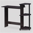 Scranton & Co Compact Computer Desk with Shelves in Dark Walnut