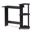 Scranton & Co Compact Computer Desk with Shelves in Dark Walnut