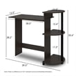 Scranton & Co Compact Computer Desk with Shelves in Espresso/Black
