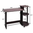 Scranton & Co Compact Computer Desk with Shelves in Espresso/Black
