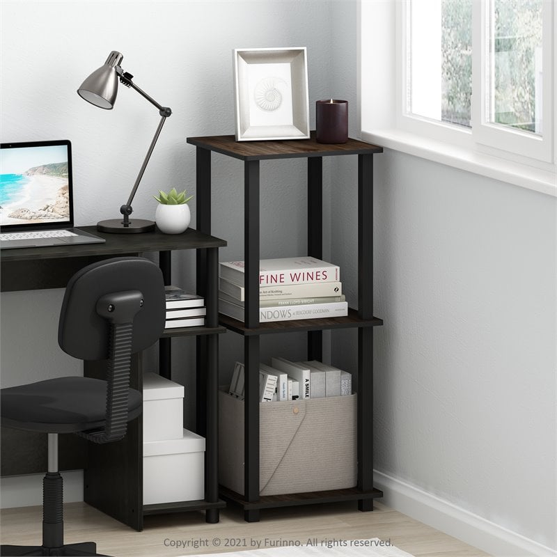 Scranton & Co Efficient Wood Laptop Desk with Shelves in Americano Black