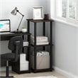 Scranton & Co Efficient Wood Laptop Desk with Shelves in Americano Black