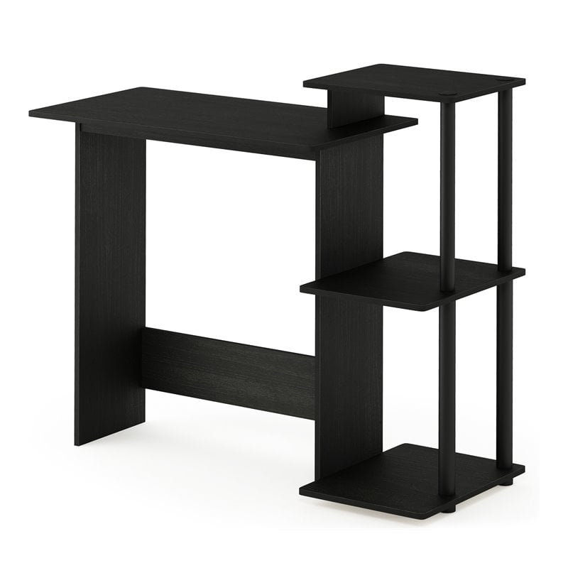 Scranton & Co Efficient Wood Laptop Desk with Shelves in Americano Black