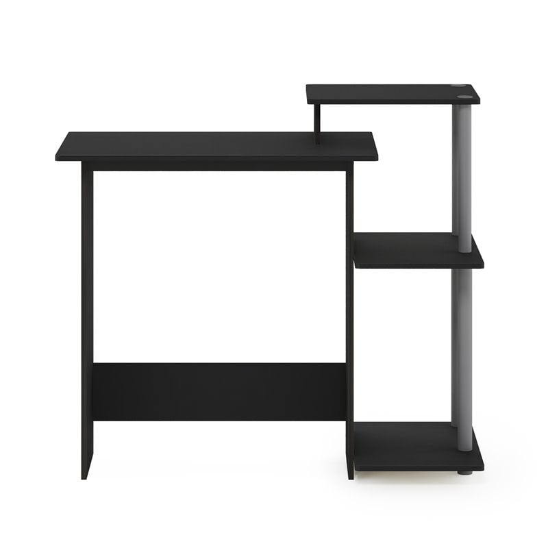 Scranton & Co Efficient Wood Laptop Desk with Shelves in Black/Gray