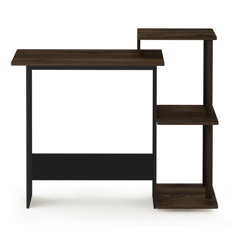 Scranton & Co Efficient Wood Laptop Desk with Shelves in Walnut/Brown