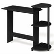 Scranton & Co Compact Computer Desk with Shelves in Americano Black