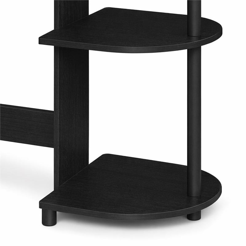 Scranton & Co Compact Computer Desk with Shelves in Americano Black