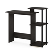 Scranton & Co Compact Laptop Desk with Storage Shelves in Dark Espresso