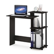 Scranton & Co Compact Laptop Desk with Storage Shelves in Dark Espresso