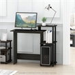 Scranton & Co Compact Laptop Desk with Storage Shelves in Dark Espresso