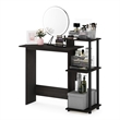Scranton & Co Compact Laptop Desk with Storage Shelves in Dark Espresso