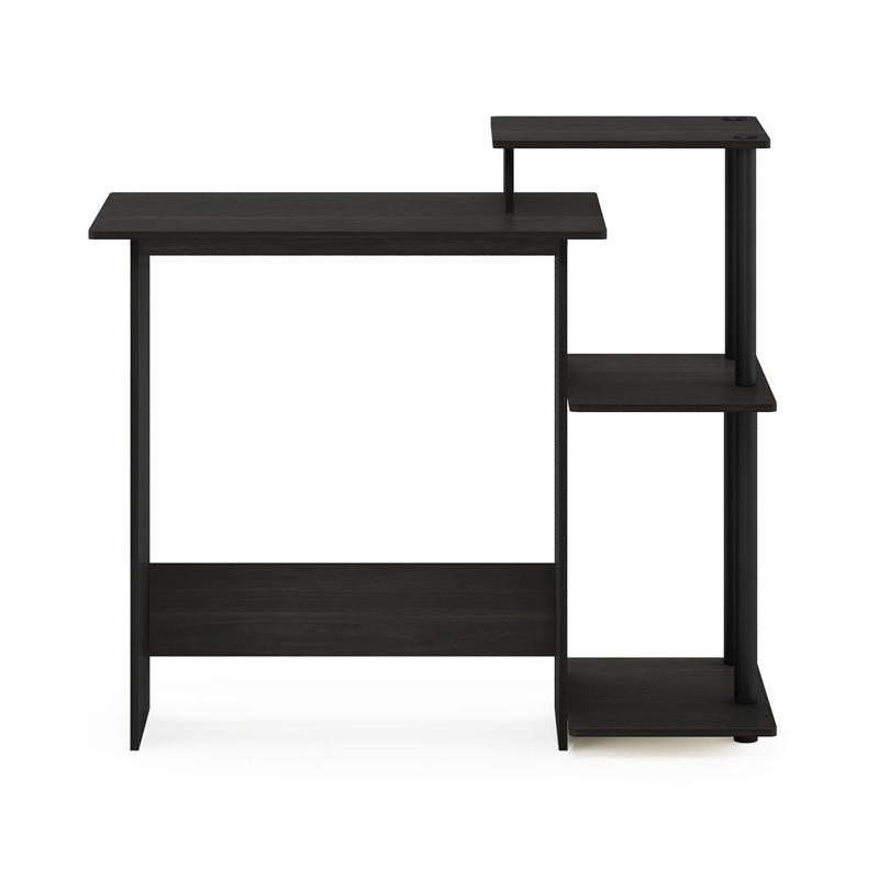 Scranton & Co Compact Laptop Desk with Storage Shelves in Dark Espresso