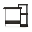 Scranton & Co Compact Laptop Desk with Storage Shelves in Dark Espresso