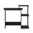 Scranton & Co Compact Laptop Desk with Shelves in Solid Black