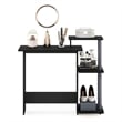 Scranton & Co Compact Laptop Desk with Shelves in Solid Black