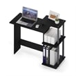 Scranton & Co Compact Laptop Desk with Shelves in Solid Black
