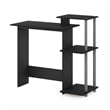 Scranton & Co Compact Laptop Desk with Shelves in Solid Black