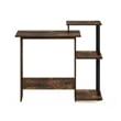 Scranton & Co Compact Computer Desk with Side Shelves in Amber Pine/Black