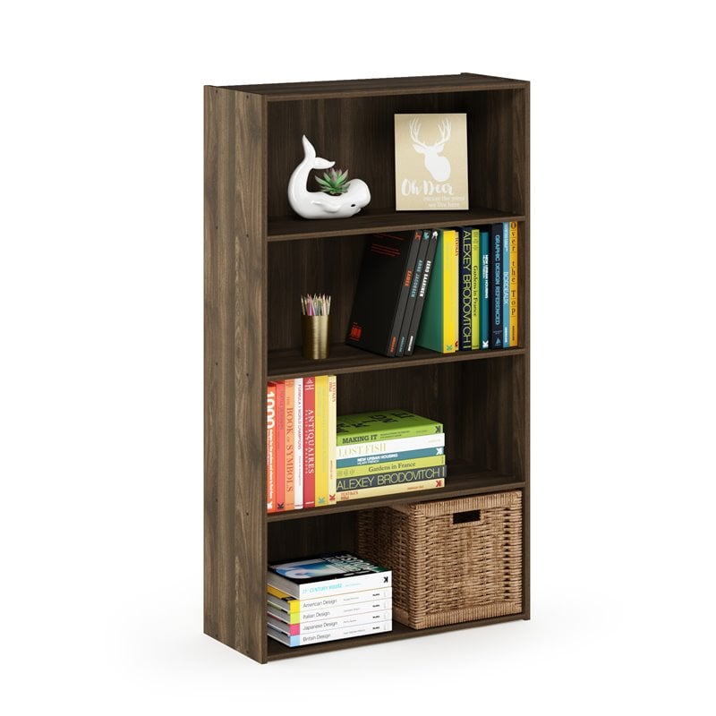 Scranton & Co 4-Tier Open Shelf in Columbia Walnut Engineered Wood