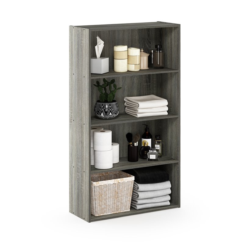 Scranton & Co 4-Tier Open Shelf in French Oak Grey Engineered Wood