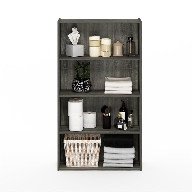 Scranton & Co 4-Tier Open Shelf in French Oak Grey Engineered Wood