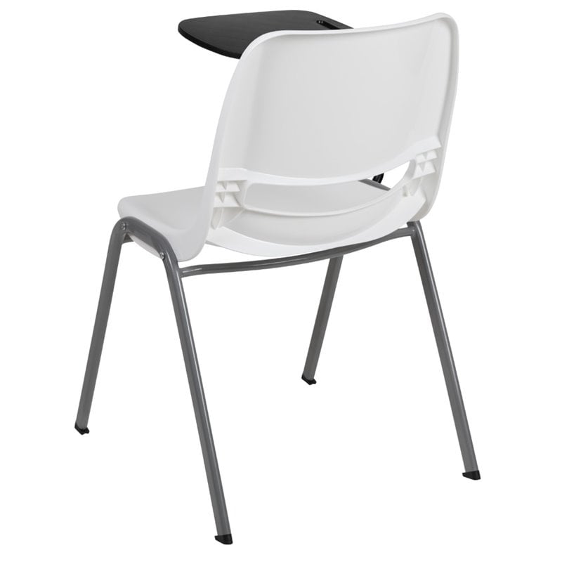 Scranton & Co Plastic Classroom Chair with Right Arm Tablet in White