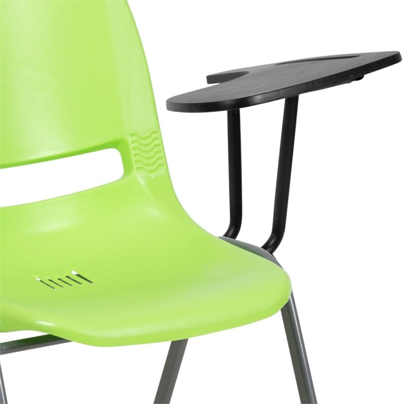 Scranton & Co Plastic Tablet Arm Classroom Chair in Green with Left Arm