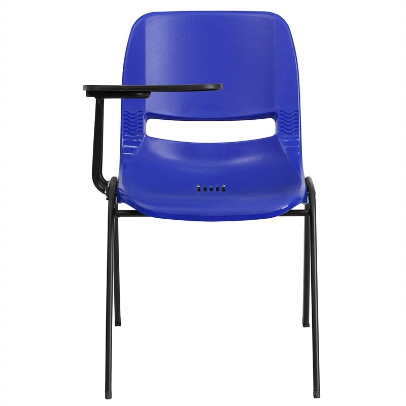 Scranton & Co Plastic Tablet Arm Classroom Chair in Blue with Right Arm