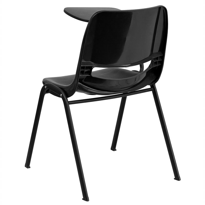 Scranton & Co Plastic Tablet Arm Classroom Chair in Black with Right Arm
