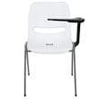 Scranton & Co Plastic Classroom Chair White with Left Arm Tablet