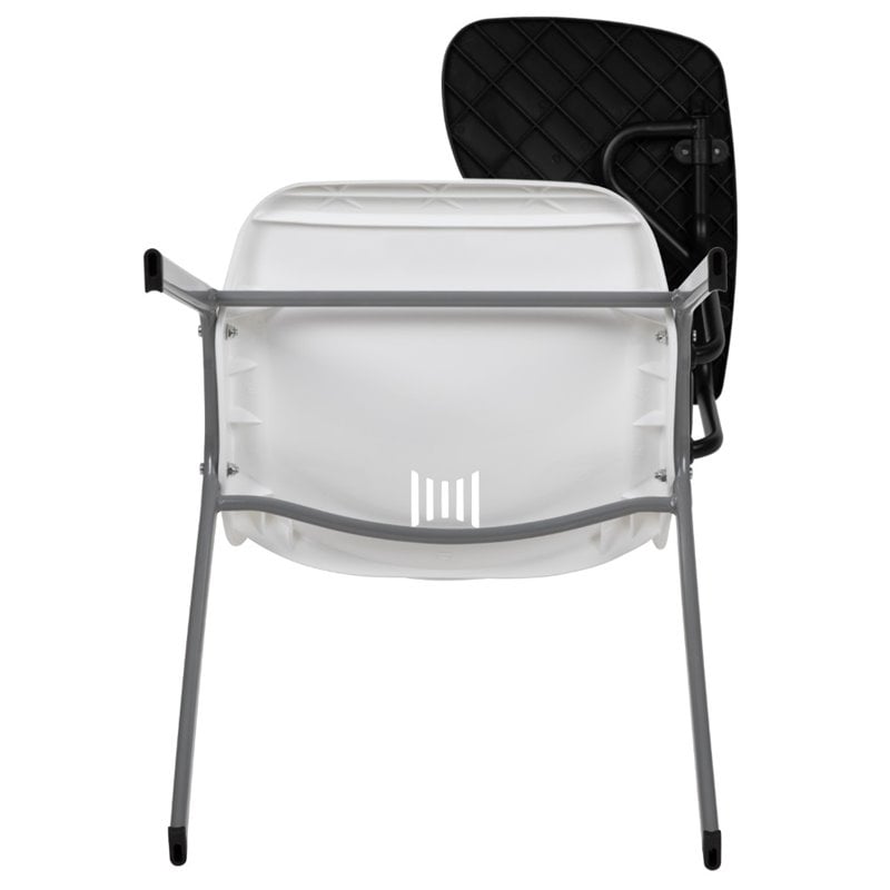 Scranton & Co Plastic Classroom Chair White with Left Arm Tablet
