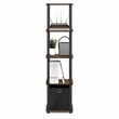 Scranton & Co TURN-N-TUBE 5-Tier Corner Shelf with Bin in Amber Pine
