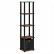 Scranton & Co TURN-N-TUBE 5-Tier Corner Shelf with Bin in Amber Pine