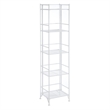 Scranton & Co Five-Tier Folding Shelf in White Metal Finish