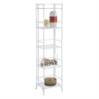 Scranton & Co Five-Tier Folding Shelf in White Metal Finish