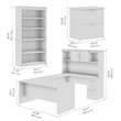 Scranton & Co U or L Shaped Desk with Storage in Bark Gray & PVC