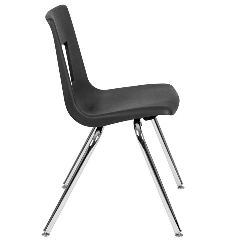 Scranton & Co 18 In Stack Chair with Plastic Seat Shell in Black