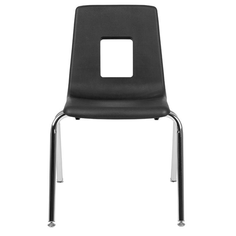 Scranton & Co 18 In Stack Chair with Plastic Seat Shell in Black