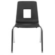 Scranton & Co 18 In Stack Chair with Plastic Seat Shell in Black
